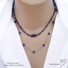 collier ras de cou en argent et pierre lapis lazuli fait sur mesure à la main