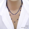 collier ras de cou bleu femme en lapis lazuli fabriqué à la main en France