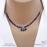 bijoux créateur collier ras de cou choker bleu en pierre lapis-lazuli fait à la main sur mesure en France