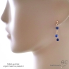 boucles d'oreilles bleues femme courtes discréte fines pierre naturelle lapis lazuli fait sur mesure en France