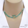 bijoux artisanaux collier ras du cou créateur en pierre naturelle turquoise véritable fait sur mesure à la main en France