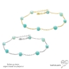 bracelet pierre amazonite sur une chaîne fine en plaqué or ou argent fait à la main sur mesure en France