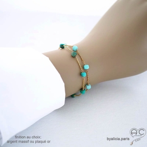 bijoux créateur bracelet femme en pierre naturelle amazonite fait main