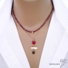 bijoux créateur collier ras de cou choker en pierre grenat fabriqué à la main sur mesure en France