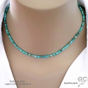 Turquoise véritable, collier fin, chaine en pierre naturelle, fait main, création by Alicia
