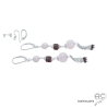 boucles d'oreilles créateur en quartz rose et argent pendantes longues raffinées faites à la main