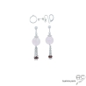 pierre quartz rose et argent boucles d'oreilles créateur faites main sur mesure en France