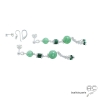 boucles d'oreilles créateur en argent massif et pierre verte aventurine fabriqué à la main en France