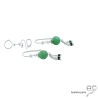 boucles d'oreilles en argent massif et aventurine pierre naturelle verte