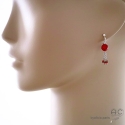 Boucles d\'oreilles avec cornaline et pampille en chaînes argent massif, fait main, création by Alicia