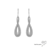 bijoux d'exception boucles d'oreilles longues précieuses femme en brillants oxydes de zirconium serties sur argent massif