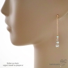 pierre labradorite boucles d'oreilles longues pendantes femme fait main en France