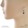 boucles d'oreilles bleues pendantes femme argent ou or avec lapis-lazuli et turquoise fait main en France