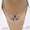 bijou créateur collier ras du cou choker en pierre semi-précieuse aigue-marine et iolite fait sur mesure à la main en France