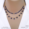 lapis-lazuli collier ras du cou choker créateur en pierre naturelle bleue fait main en France