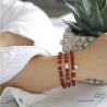 bracelet orange femme et homme en argent et pierre naturelle cornaline