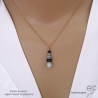 pierres naturelles aigue-marine et iolite collier pendentif bleu femme fait main sur mesure en France