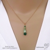 Collier avec pendentif en agate verte et chrysoprase sur une chaîne fine plaqué or ou argent, fait main, création by Alicia