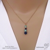 pierres naturelles lapis-lazuli et turquoise chaîne plaqué or ou argent pendentif bleu femme fait main sur mesure en France