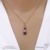 pierre naturelle améthyste chaîne plaqué or ou argent pendentif violet femme fait main sur mesure en France