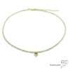 collier vert femme en pierre semi-précieuse péridot et plaqué or avec un pendentif vert