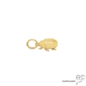 Scarabée petit pendentif en plaqué or, porte-bonheur, collier, femme