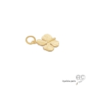 Pendentif trèfle en plaqué or satiné 3MIC, porte-bonheur, collier, femme