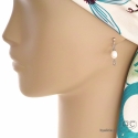 Boucles d\'oreilles  avec perle de culture d\'eau douce et pampille boule en argent massif, pendantes, création by Alicia
