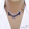 bijoux créateur ras de cou bleu femme en pierre semi-précieuse lapis-lazuli fabriqué à la main en France