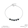 pierre spinelle noire et argent massif bracelet noir femme fait main en France