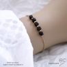 bracelet noir femme en pierre spinelle noire sur une chaîne plaqué or fait sur mesure