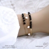 bijoux créateur bracelet noire femme en pierre semi-précieuse spinelle noire