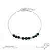 bracelet noir femme pierre onyx noire et argent fabriqué à la main en France