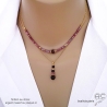 bijoux créateur collier ras du cou choker en pierres semi-precieuses rouge bordeaux grenat fabriqué à la main en France