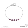 pierre tourmaline rose et argent massif bracelet rose fushia femme fait main en France