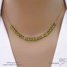 collier vert femme en pierre péridot chaîne fine plaqué or ou argent fait sur mesure à la main en France