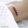 bracelet violet femme en améthyste pierre naturelle et plaqué or ou argent fait sur mesure