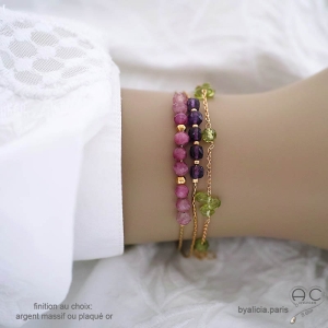 bijoux créateur bracelets femme en pierres semi-précieuses fabriqué à la main en France