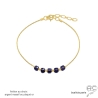 bracelet fin violet femme en améthyste sur chaîne fine en plaqué or fait à la main en France