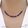 collier violet femme pierre améthyste sur une chaîne en plaqué or ou argent, fait main sur mesure