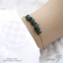 Bracelet tourmaline verte, pierre naturelle sur une chaîne fine, création by Alicia