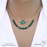 collier ras de cou femme en pierre semi-précieuse onyx vert fabriqué à la main sur mesure en France