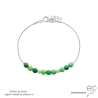 bracelet vert femme pierre semi-précieuse agate verte et argent fabriqué à la main en France