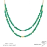 Collier onyx vert sur une chaîne fine vermeil ou argent, fait main, création by Alicia