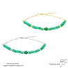pierre semi-précieuse onyx vert bracelet fin femme en plaqué or ou argent fait sur mesure à la main en France