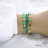 bracelets créateur pour femme en plaqué or et pierres semi-précieuses vertes fait sur mesure en France