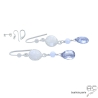 boucles d'oreilles pendantes argent femme pierre de lune et saphir d'eau