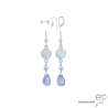 pierre de lune et iolite boucles d'oreilles argent pendantes fait main en France