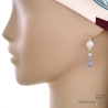 Boucles d'oreilles pierre de lune et saphir d'eau, argent massif, fait main, création by Alicia