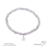 bracelet violet clair femme en pierre kunzite sur élastique avec pampille étoile argent fait main
